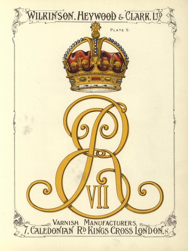 Monogramm von König Edward VII (Chromolithografie) von English School