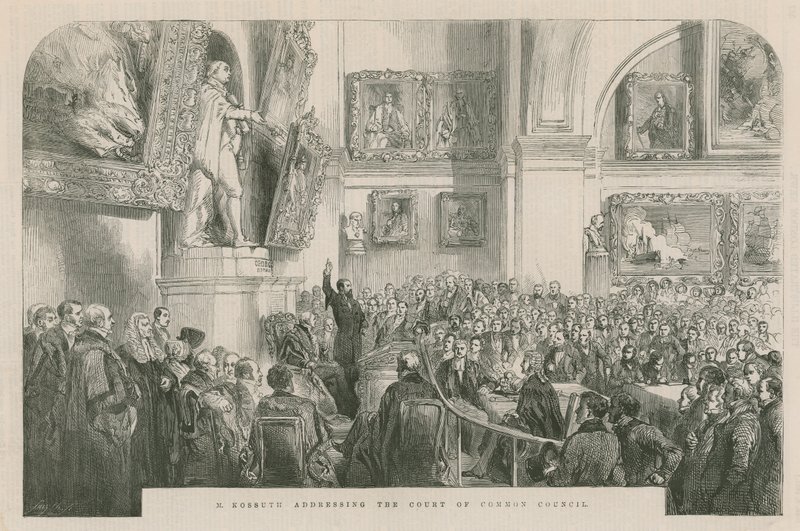 Monsieur Kossuth spricht vor dem Gemeinderat von English School