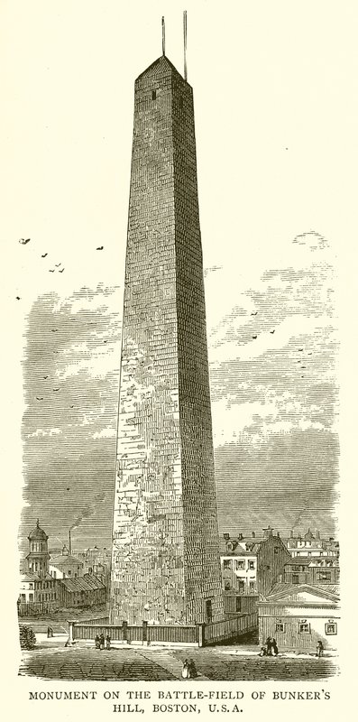 Denkmal auf dem Schlachtfeld von Bunkers Hill, Boston, USA von English School