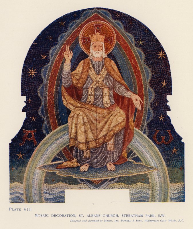 Mosaikdekoration, St Albans Kirche, Streatham Park, London von English School