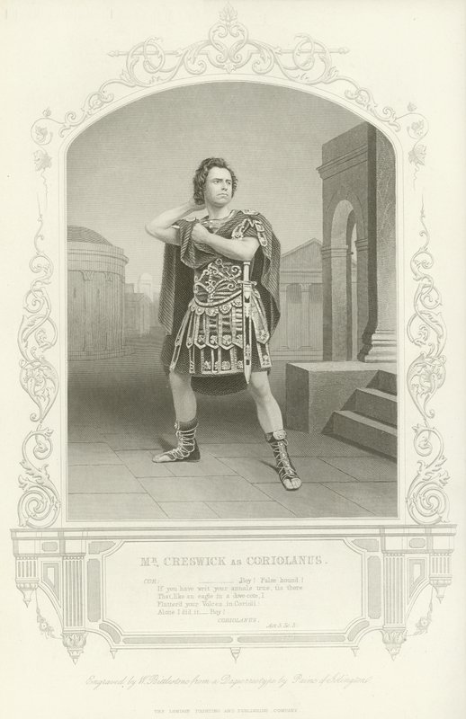 Mr. Creswick als Coriolanus, Coriolanus, Akt V, Szene III von English School