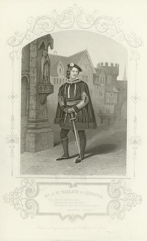 Mr. J. W. Wallack als Gloster, Richard III, Akt I, Szene I von English School