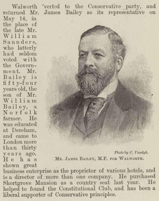 Mr. James Bailey, MP für Walworth (Gravur) von English School