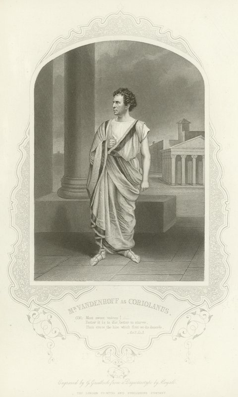 Mr. Vandenhoff als Coriolanus, Coriolanus, Akt II, Szene III von English School
