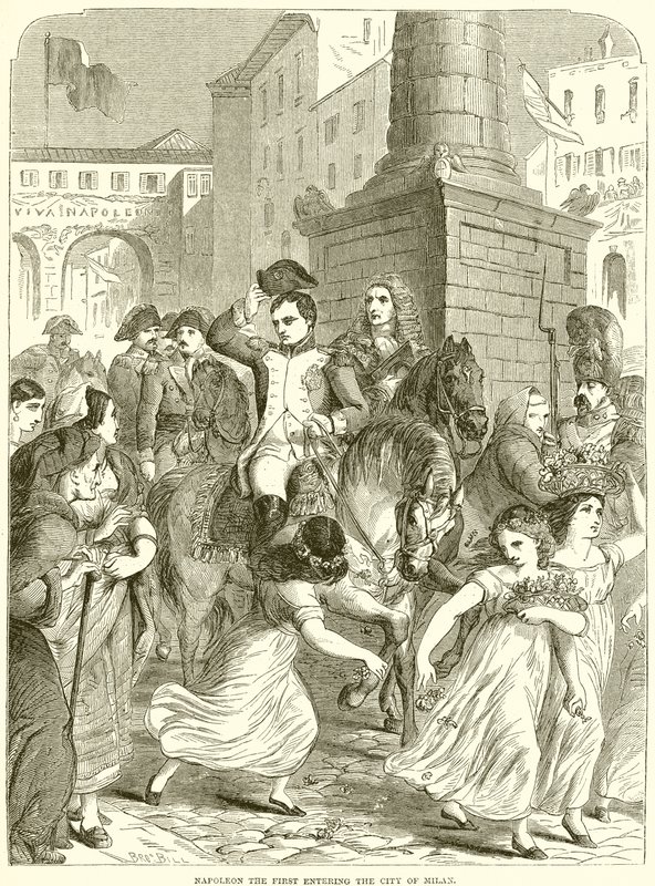 Napoleon der Erste betritt die Stadt Mailand von English School