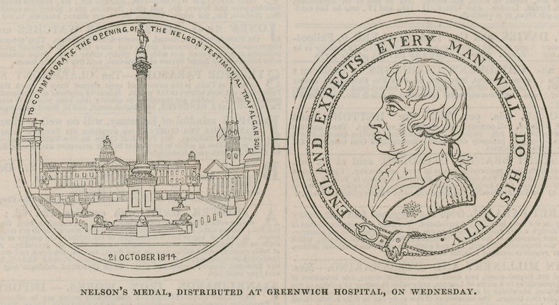 Nelsons Medaille, verteilt im Greenwich Hospital von English School