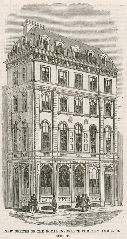 Neue Büros der Royal Insurance Company, Lombard Street, London von English School