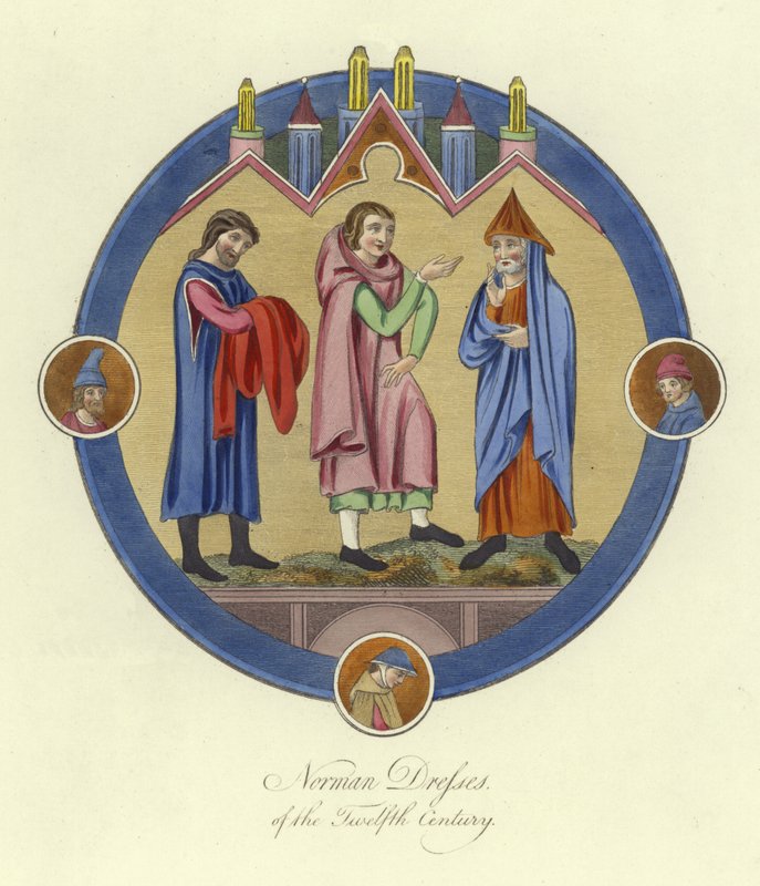 Normannische Kleider des 12. Jahrhunderts von English School