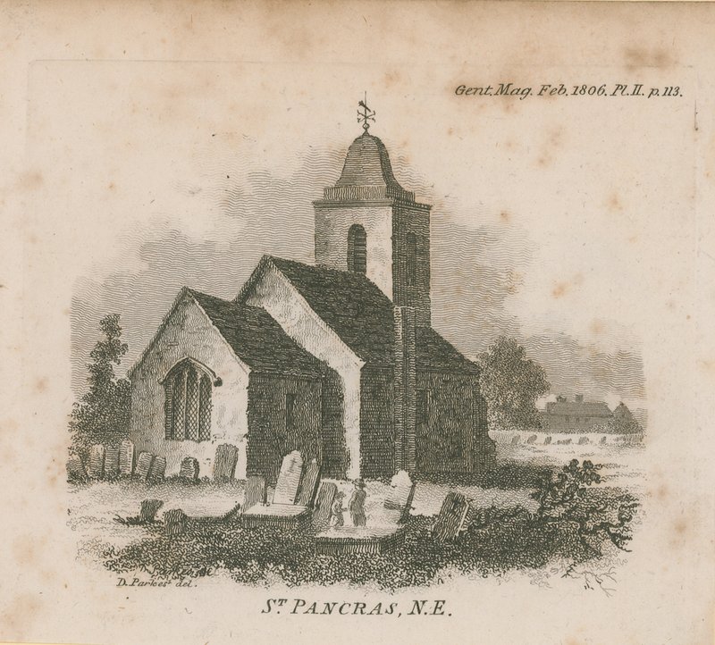 Nordostansicht der Kirche von St. Pancras von English School