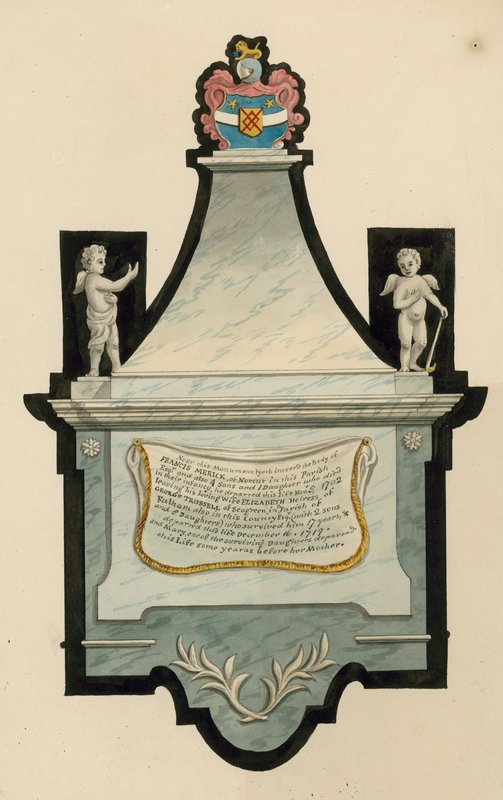 Norwood Cemetery; Grab von Francis Merick aus Norcut, gestorben 1702 von English School