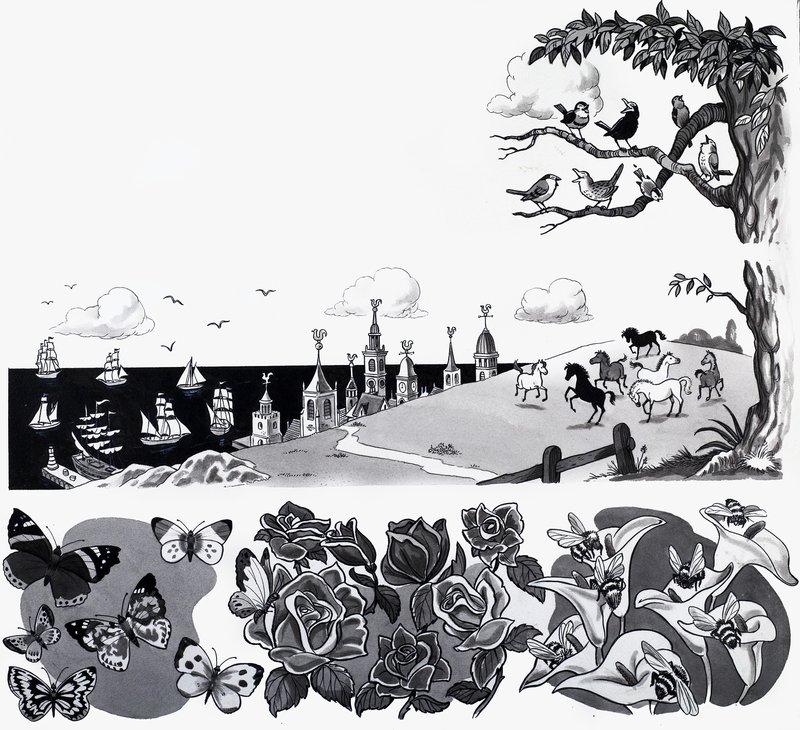 Kinderreim-Illustration von English School