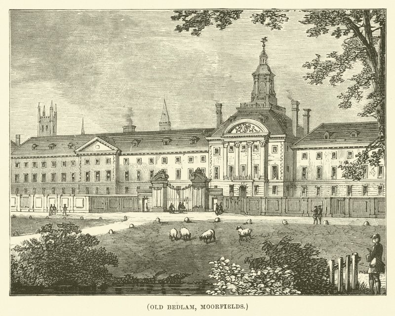 Old Bedlam, Moorfields (Gravur) von English School