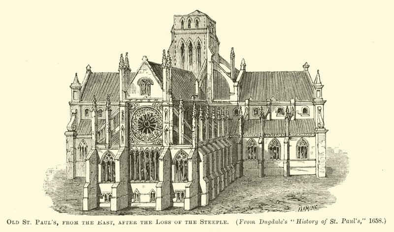 Alte St. Pauls, von Osten, nach dem Verlust des Turms von English School
