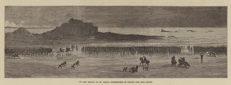 Am Strand von St. Malo, Abfahrt der Truppen an die Front (Stich) von English School
