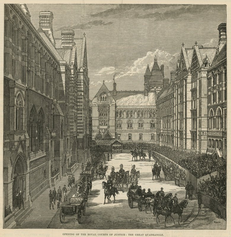 Eröffnung der königlichen Gerichtshöfe: Der große Innenhof von English School