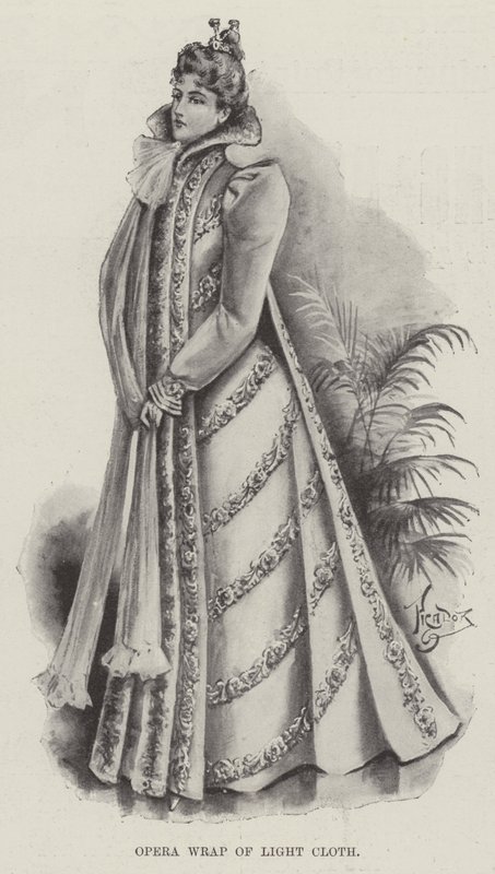 Opernmantel aus leichtem Stoff (Lithografie) von English School