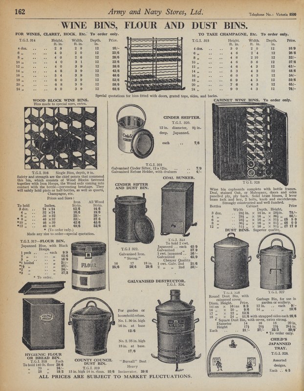 Seite aus dem Katalog der Army and Navy Stores von English School