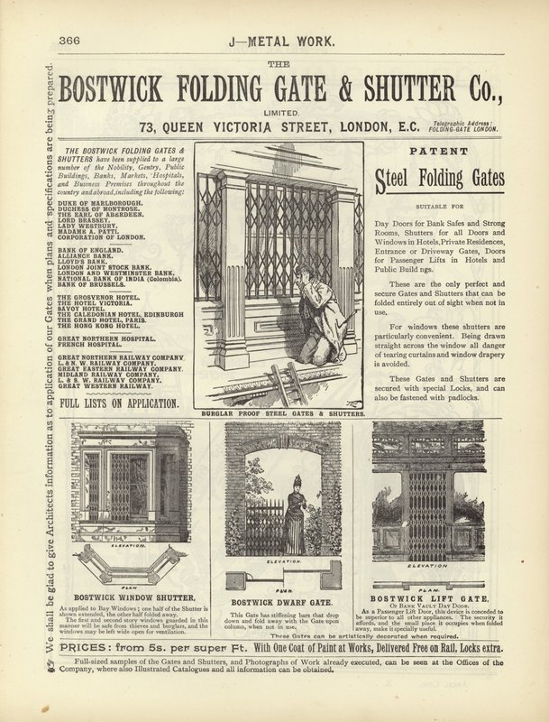 Seite aus dem Kompendium der Architekten, Vermesser und Ingenieure 1892 von English School