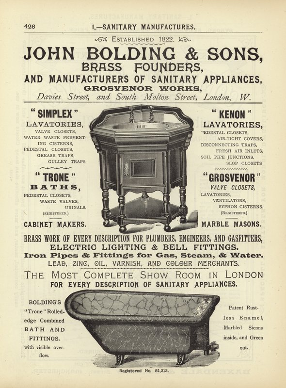 Seite aus dem Kompendium der Architekten, Vermesser und Ingenieure 1892 von English School