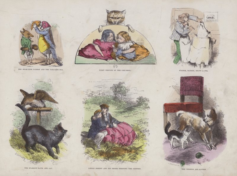 Seite aus dem attraktiven Bilderbuch (farbiger Stich) von English School