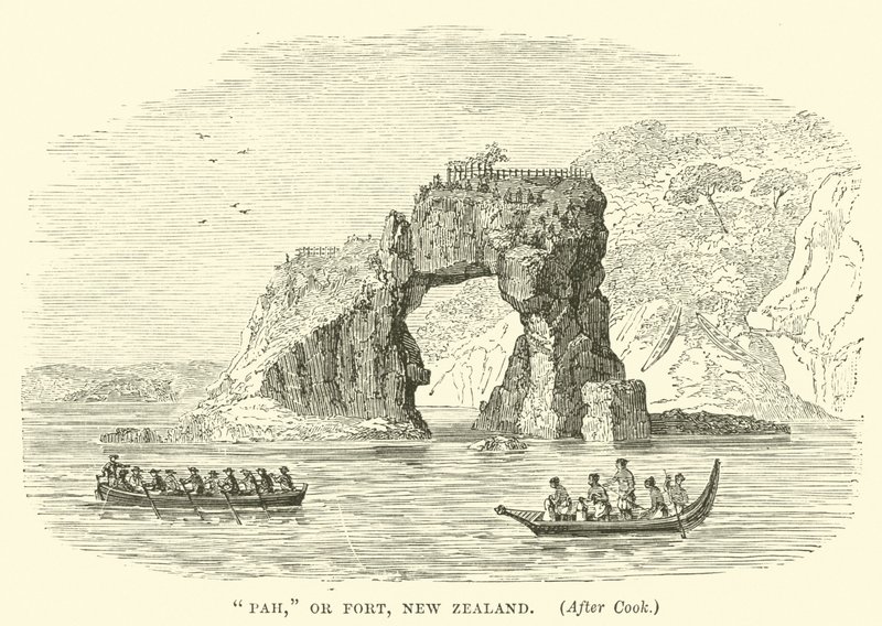 Pah oder Festung, Neuseeland, nach Cook von English School