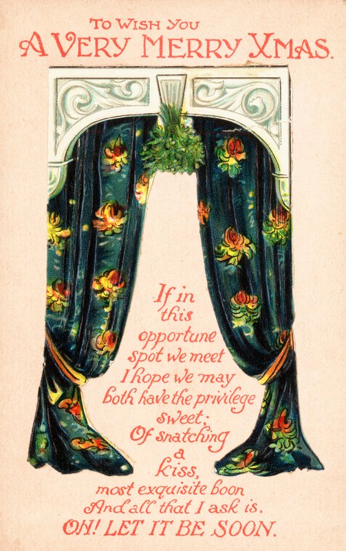 Paar Vorhänge, Weihnachtskarte von English School
