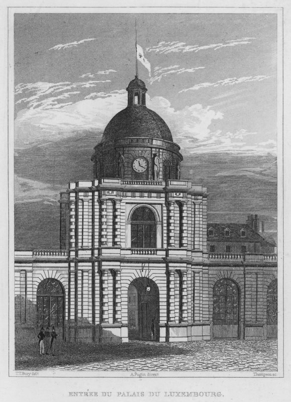 Paris, Eingang zum Palais des Luxembourg (Gravur) von English School