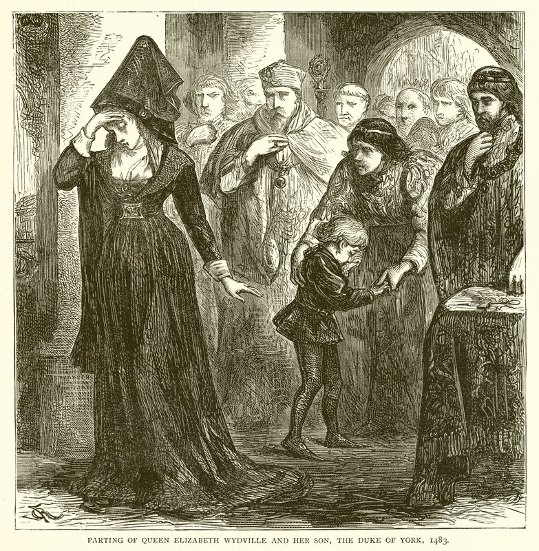 Abschied von Königin Elizabeth Wydville und ihrem Sohn, dem Herzog von York, 1483 von English School