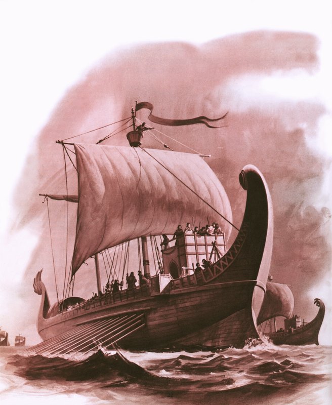 Phönizische Flotte segelt um 500 v. Chr. die Westküste Afrikas hinunter von English School