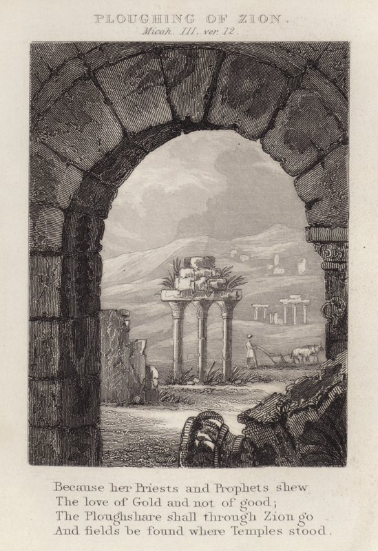 Pflügen von Zion, Micha III, Vers 12 von English School