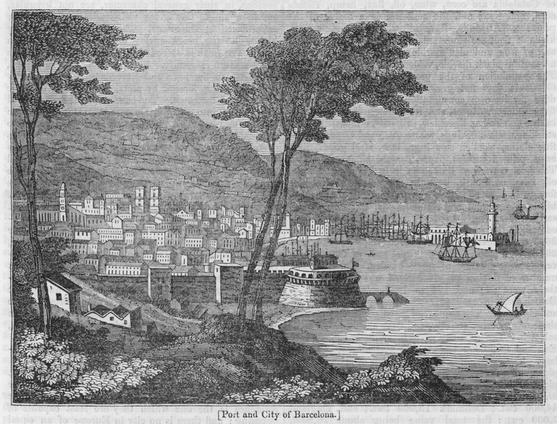 Hafen und Stadt Barcelona von English School