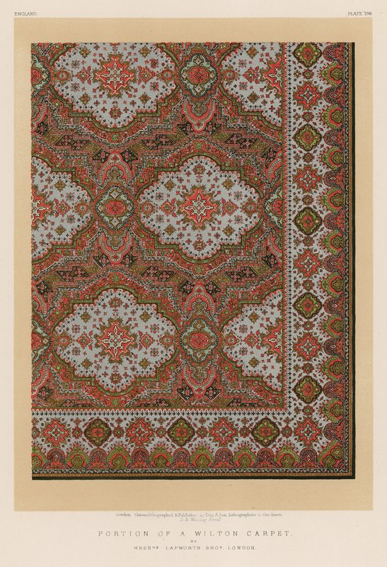 Teil eines Wilton-Teppichs von Messrs Lapworth Bros, London von English School