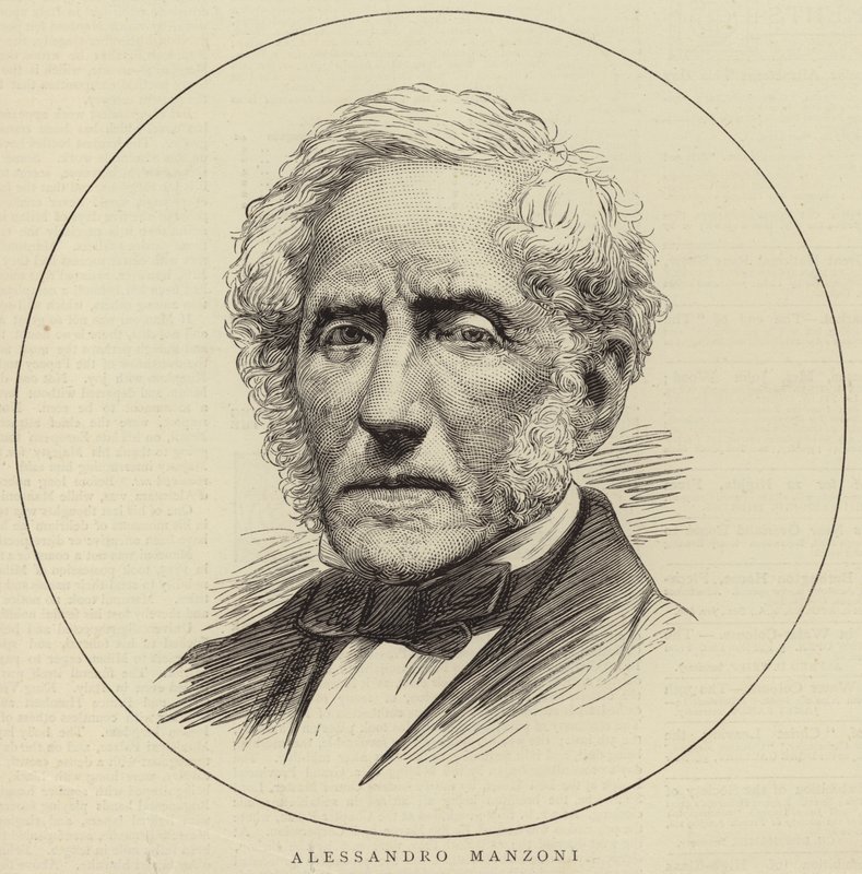 Porträt von Alessandro Manzoni von English School