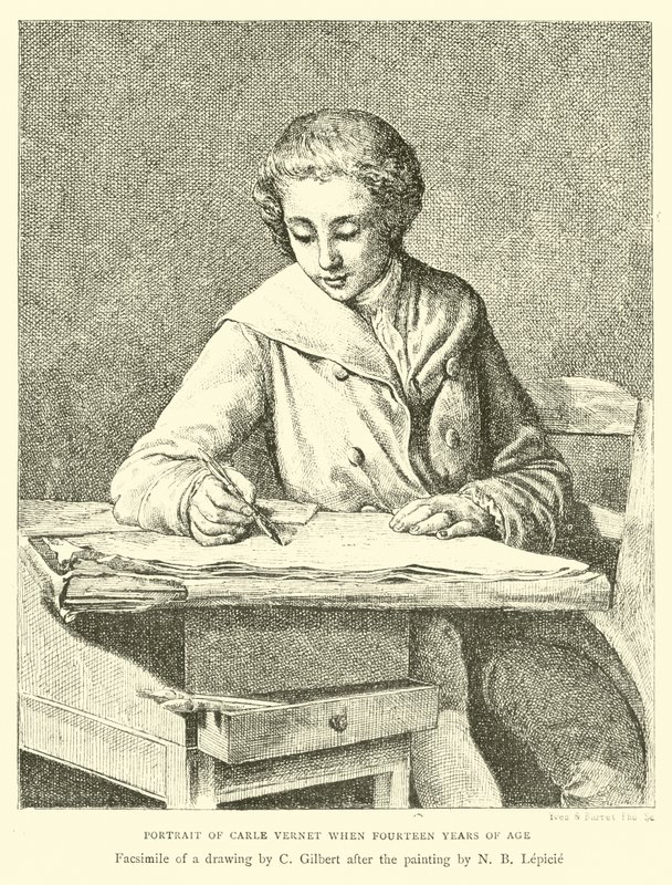 Porträt von Carle Vernet im Alter von vierzehn Jahren von English School