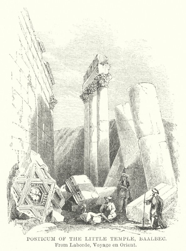 Posticum des kleinen Tempels, Baalbek von English School