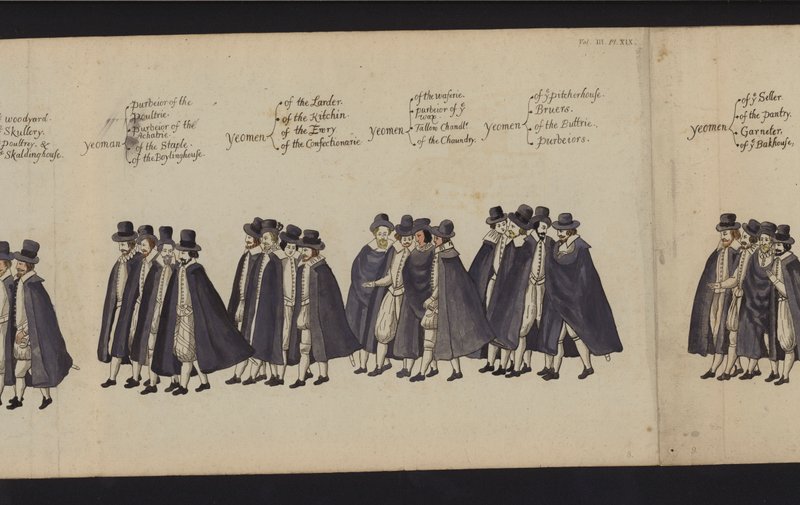 Begräbnisprozession von Königin Elisabeth I. (kolorierte Gravur) von English School