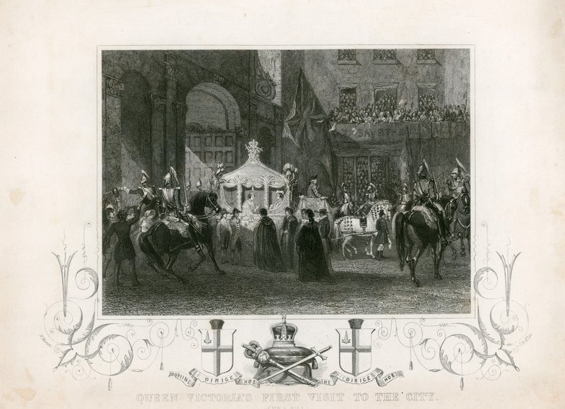 Königin Victorias erster Besuch in der City of London, 9. November 1837 von English School