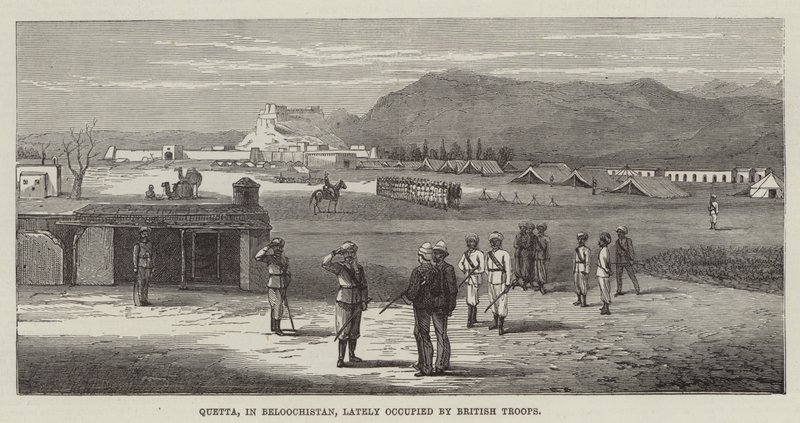 Quetta in Belutschistan, kürzlich von britischen Truppen besetzt (Gravur) von English School