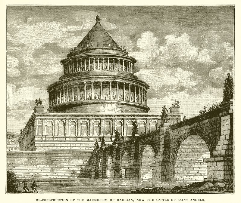 Rekonstruktion des Mausoleums von Hadrian, jetzt die Engelsburg von English School