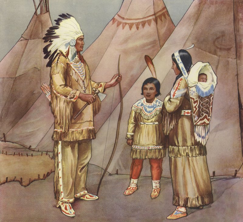 Indianerfamilie von English School