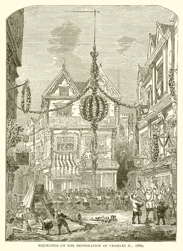 Freudenfeiern zur Wiederherstellung von Karl II., 1660 von English School