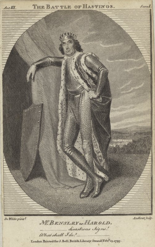 Robert Bensley als Harold in Die Schlacht von Hastings von English School