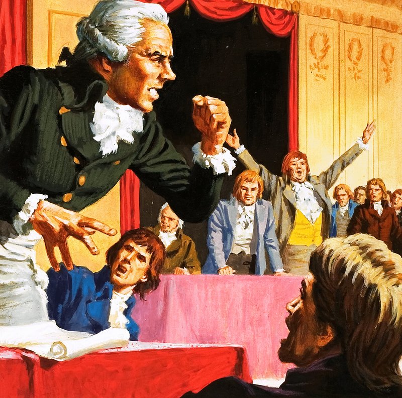 Robespierre spricht im Namen der hungernden Menschen von Paris von English School