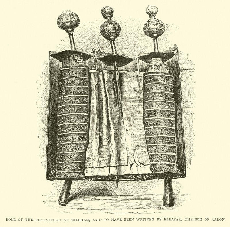Rolle des Pentateuch in Sichem, gesagt, geschrieben von Eleasar, dem Sohn Aarons von English School