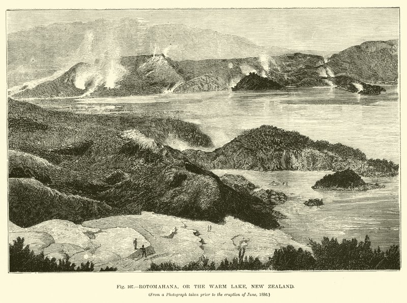 Rotomahana, oder der Warme See, Neuseeland von English School
