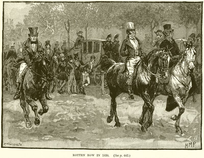 Rotten Row im Jahr 1830 von English School