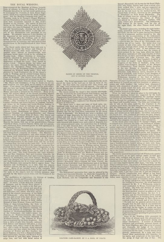 Königliche Hochzeit von Prinz Leopold und Prinzessin Helena (Gravur) von English School