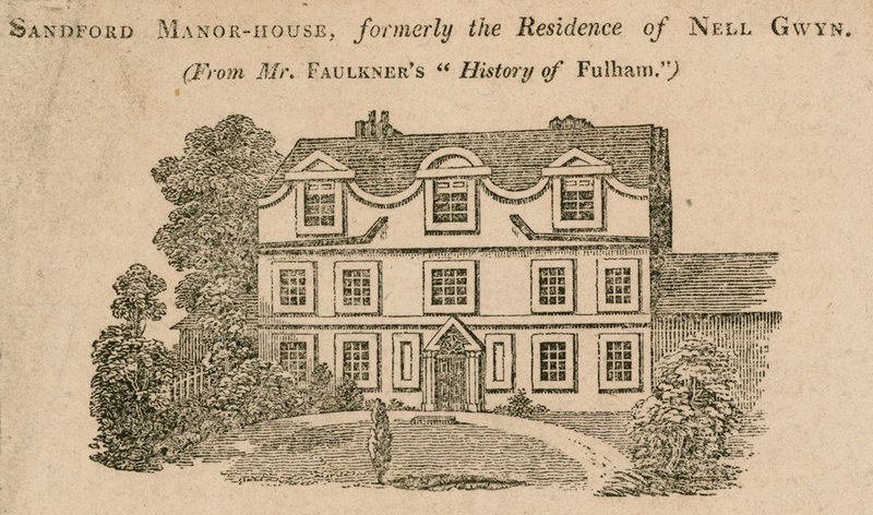 Sandford Manor House, Fulham, London, ehemals der Wohnsitz von Nell Gwynne von English School