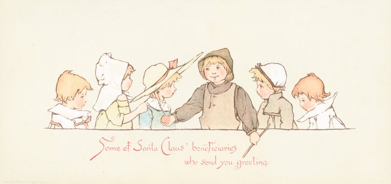 Santas Begünstigte, Weihnachtskarte von English School