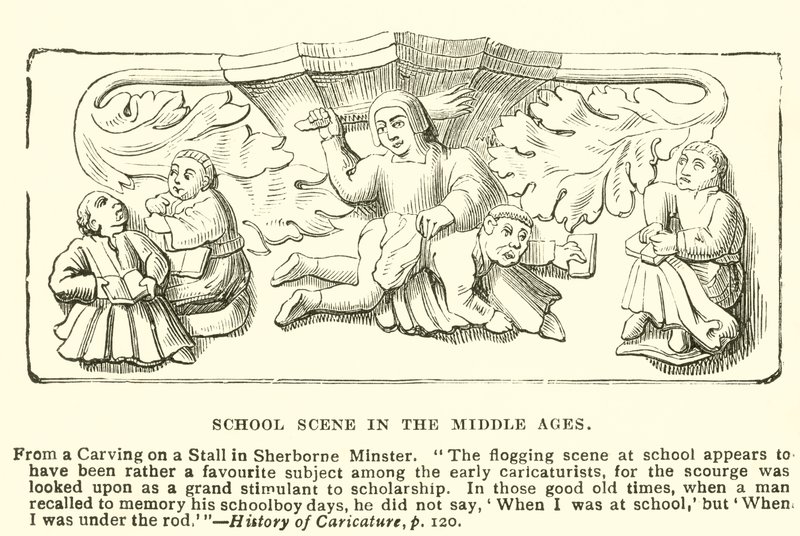 Schulszene im Mittelalter von English School